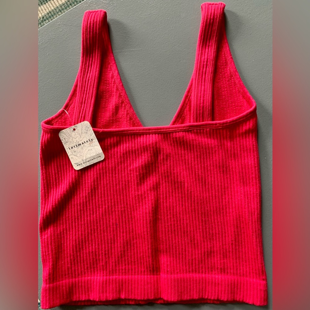 Free People Women's Solid Rib Brami Top - NWT - XS/S in Cherry